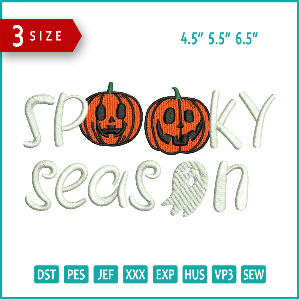 Spooky Season Embroidery Design Files - 3 Size's