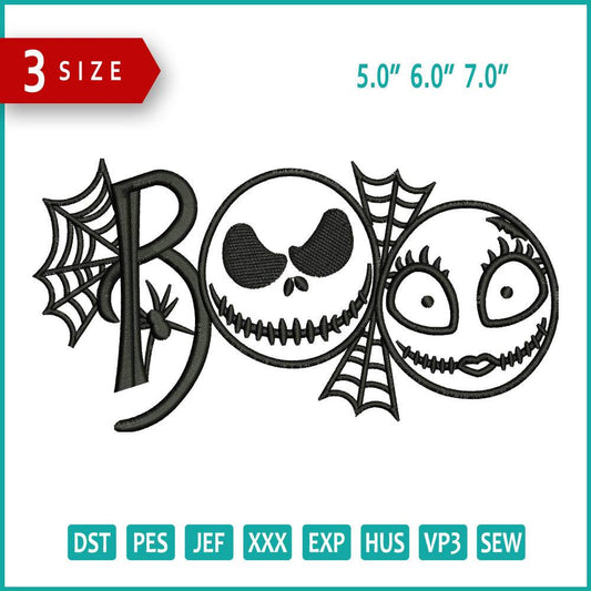 Boo v2 Embroidery Design Files - 3 Size's