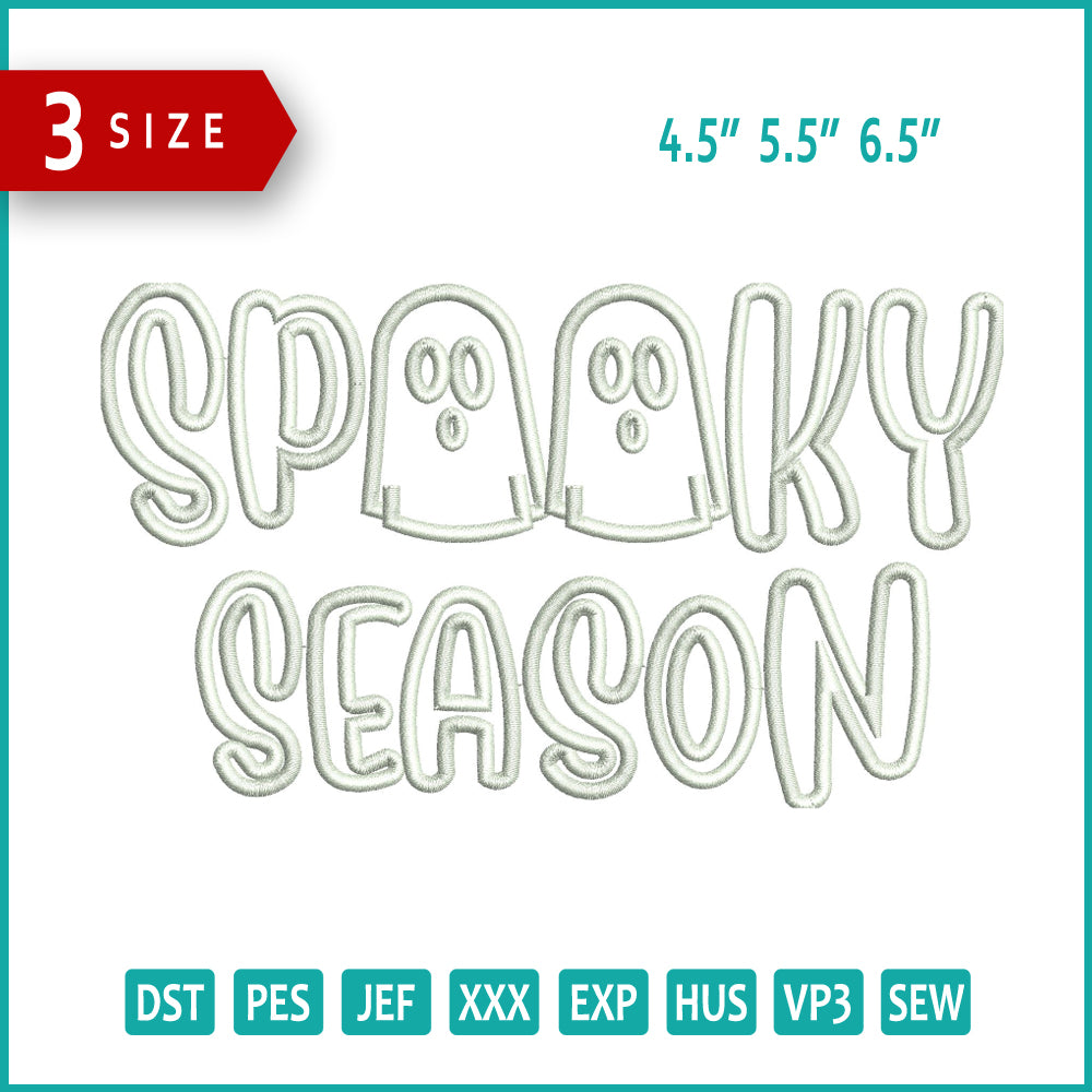 Spooky Season Embroidery Design Files - 3 Size's