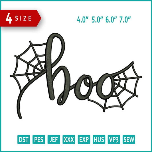 Boo Embroidery Design Files - 3 Size's