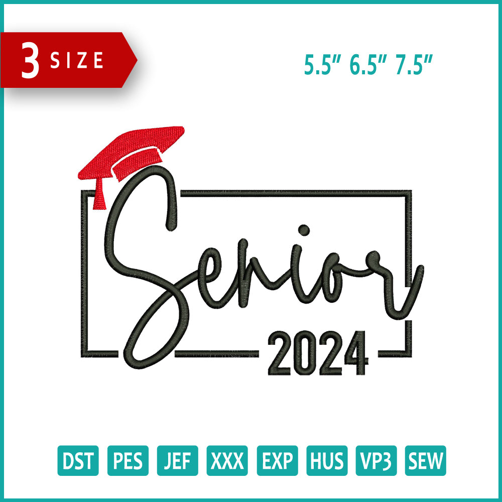 Senior 2014 Embroidery Design Files - 3 Size's