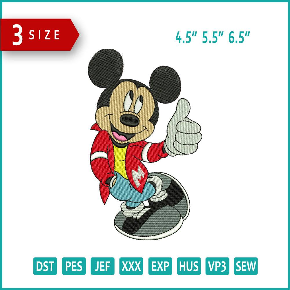 Micky Mouse Embroidery Design Files - 3 Size's