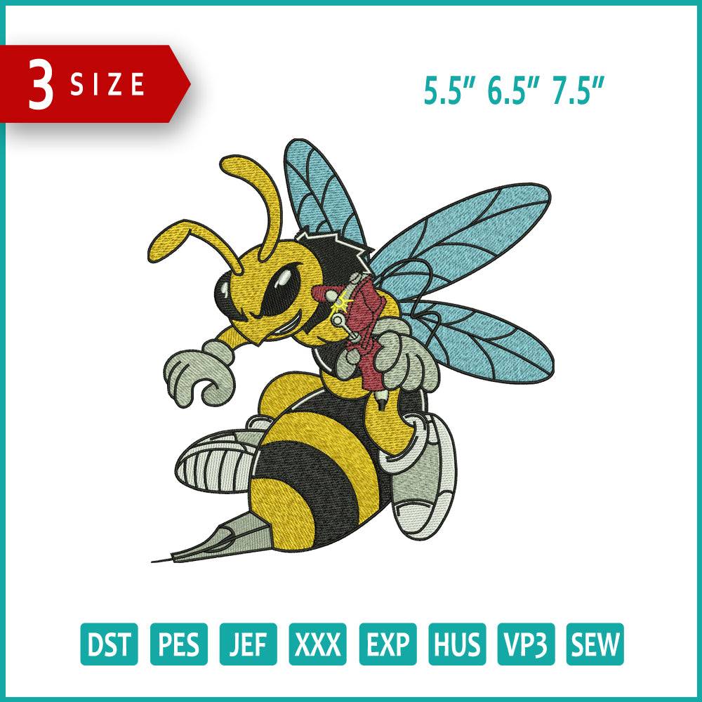 Bee Hornet Embroidery Design Files - 3 Size's