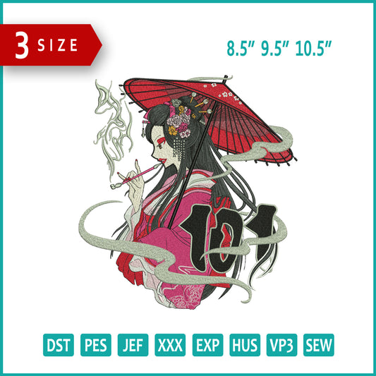 Noizzy Geisha Embroidery Design Files - 3 Size's