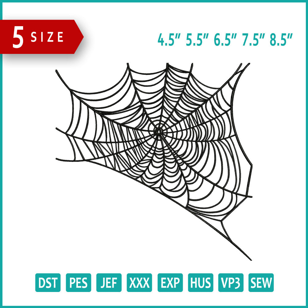 Spider Web Embroidery Design Files 