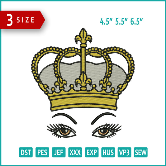 Queen EYE Embroidery Design Files - 3 Size's