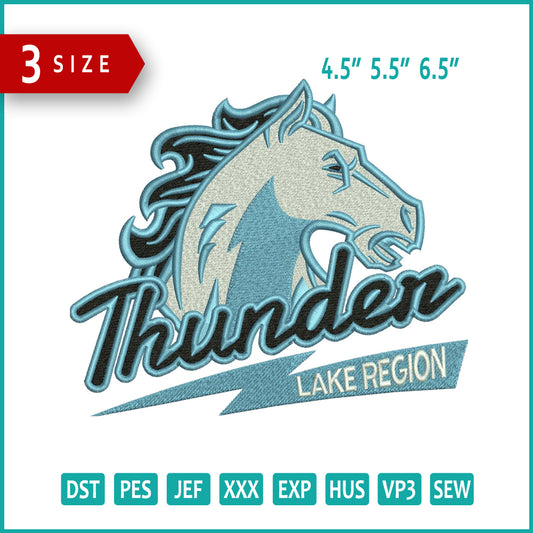 Thundar Horse Embroidery Design Files - 3 Size's