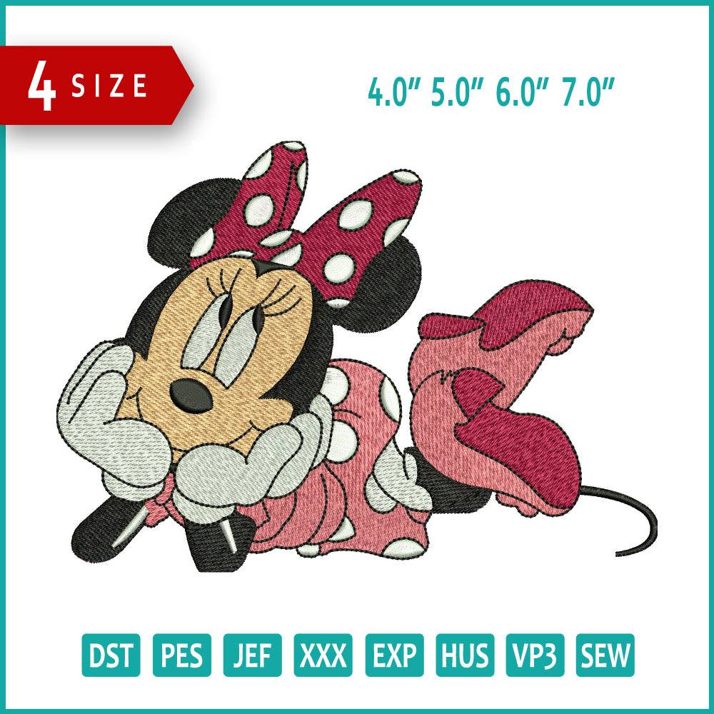 Minnie Mouse Embroidery Design Files - 4 Size's