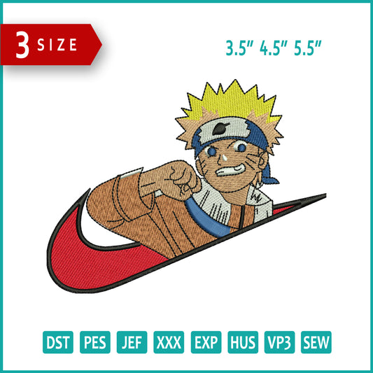 Nike Naruto Embroidery Design Files - 3 Size's