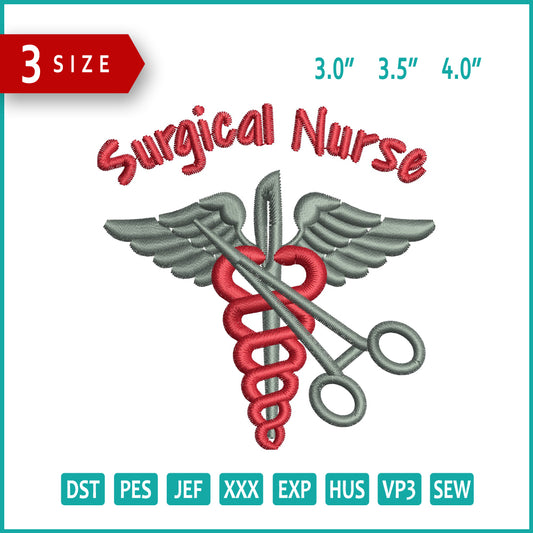 Surgical Nurse Embroidery Files - 3 Size's