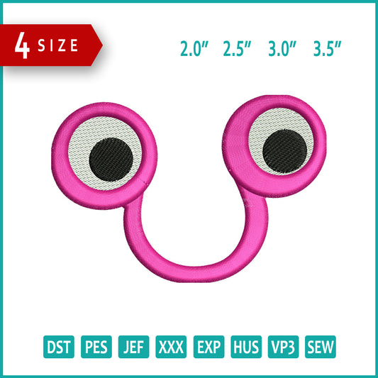 Wiggle Eyes Finger Embroidery Design Files - 4 Size's