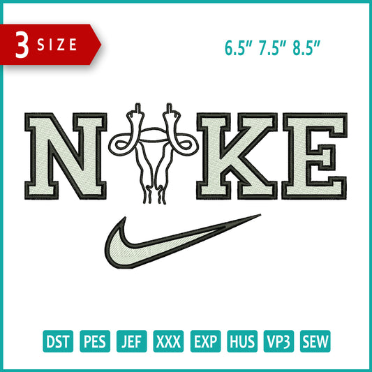 Nike Uterus Embroidery Design Files - 3 Size's