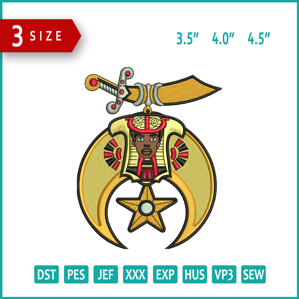 Shriners International Embroidery Files - 3 Size's