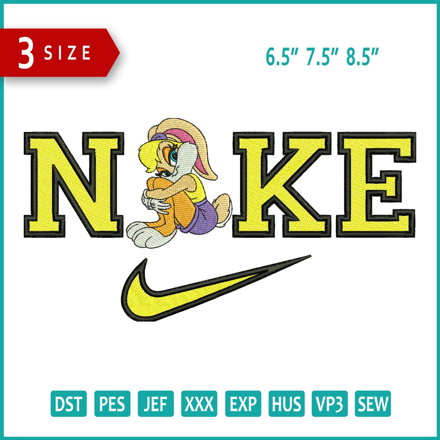 Nike Lola Embroidery Design Files - 3 Size's