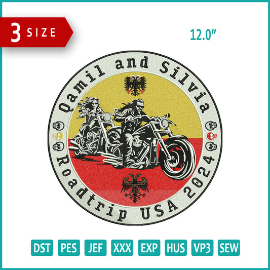 Qamil And Silvia Logo Embroidery Files - 3 Size's