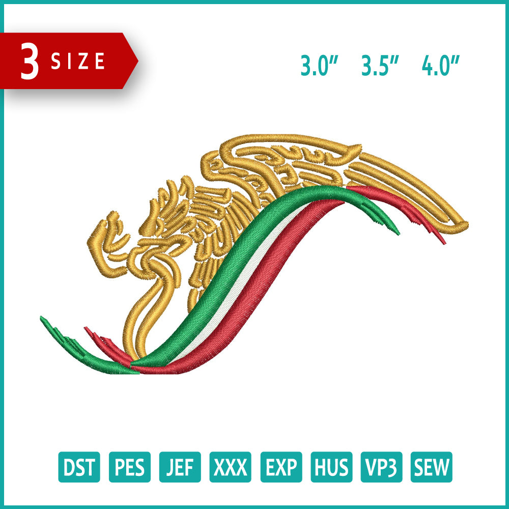 Mexican Logo Embroidery Files - 3 Size's