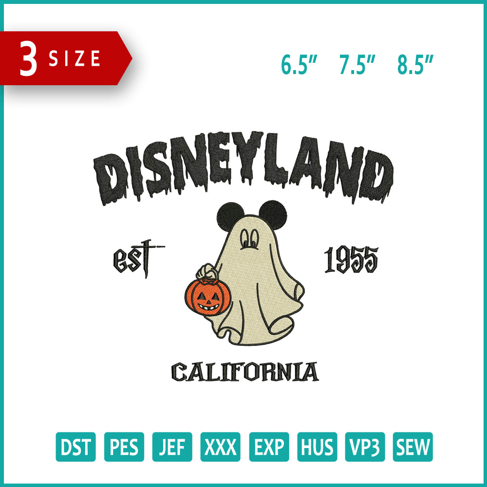 Disneyland Est 1955 California Embroidery Design Files - 3 Size's