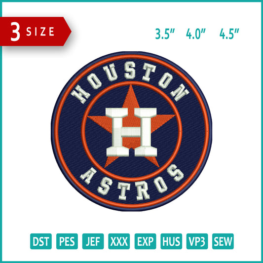 Houston Astros Logo Embroidery Files - 3 Size's
