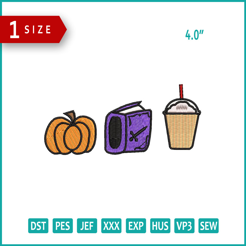 Halloween Autumn Essentials Embroidery Design Files - 1 Size