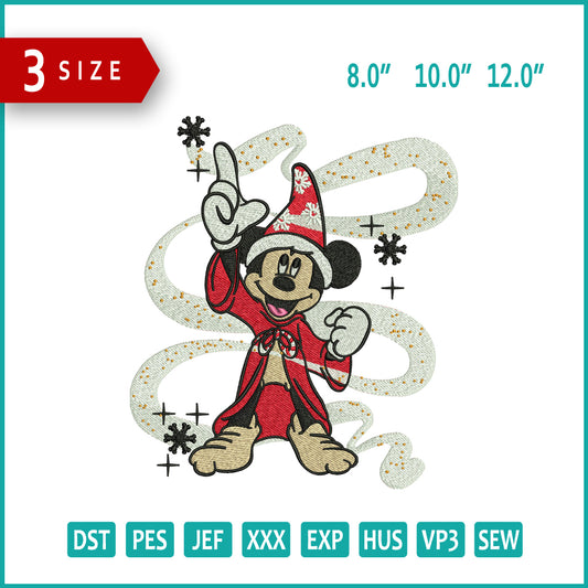 Winter Mickey Mouse Embroidery Files - 3 Size's