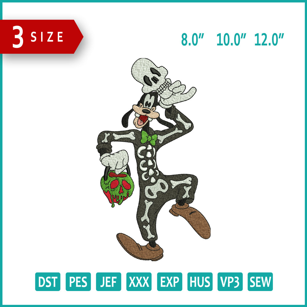 Halloween Goofy Embroidery Files - 3 Size's