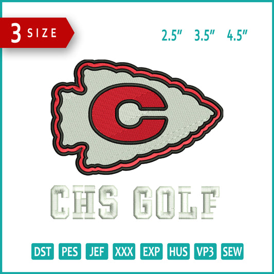 CHS Golf Embroidery Files - 3 Size's