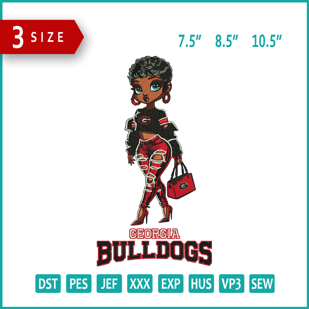 Georgia Bulldogs Embroidery Design Files - 3 Size's