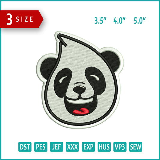 Panda Face Embroidery Files - 3 Size's