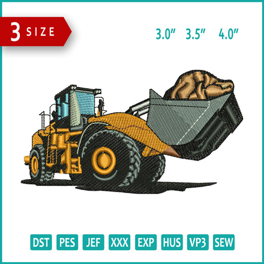 Loader Tractor Embroidery Files - 3 Size's