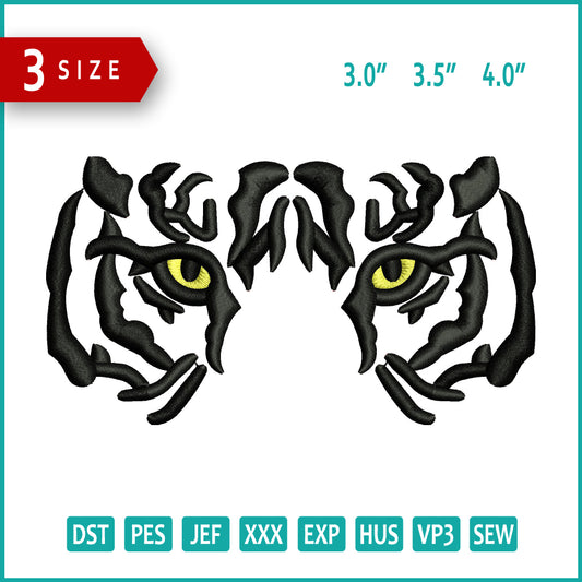 Tiger Face v3 Embroidery Files - 3 Size's