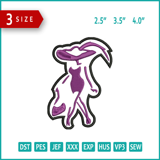 Lady Fashion Logo Embroidery Files - 3 Size's