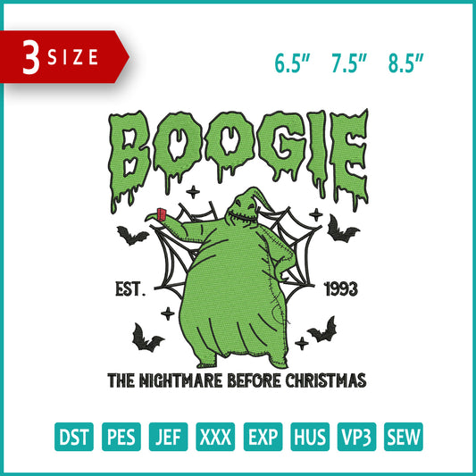 Boogie Man The Nightmare Before Christmas Embroidery Design Files - 3 Size's