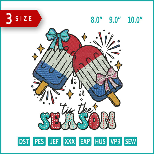 Tis The Season Embroidery Files - 3 Size's