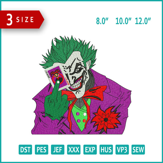 Joker v3 Embroidery Files - 3 Size's