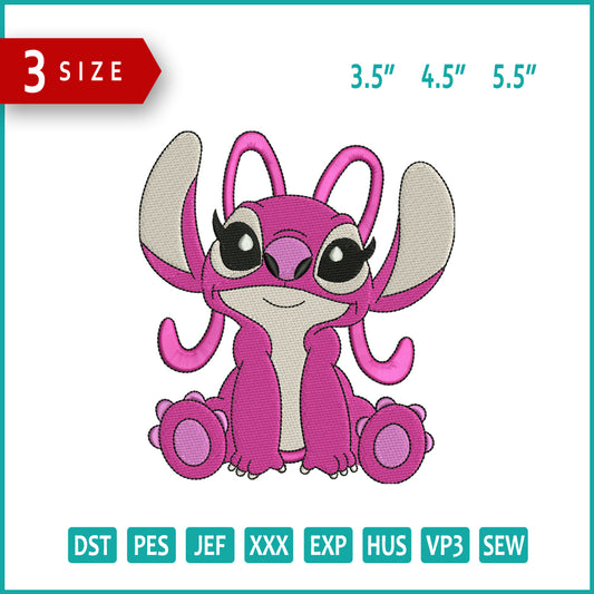 Modern Angel Embroidery Design Files - 3 Size's