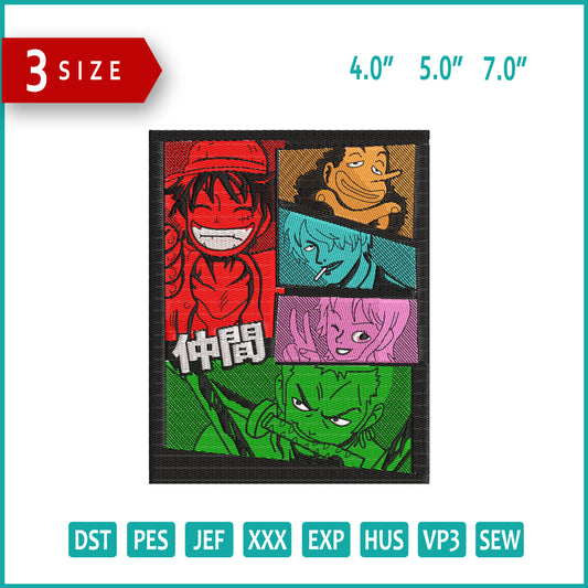EDS ANIME Embroidery Design Files - 3 Size's