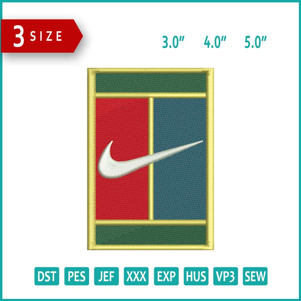 Nike Tennis Logo Embroidery Design Files - 3 Size's