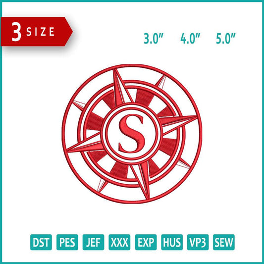 Severn School Football Logo Embroidery Design Files - 3 Size's