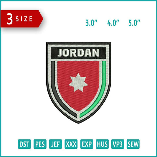 Jordan National Football Logo Embroidery Design Files - 3 Size's