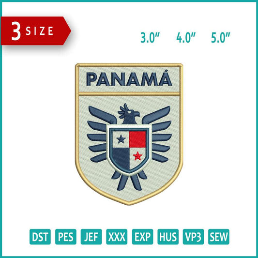 Panamanian Football Logo Embroidery Design Files - 3 Size's