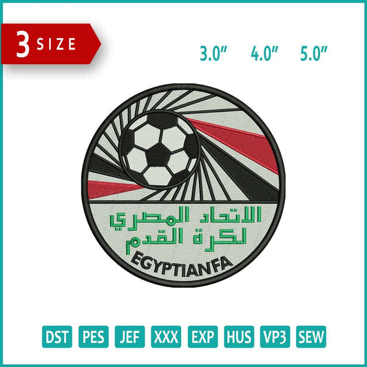 Egyptian Team Football Logo Embroidery Design Files - 3 Size's