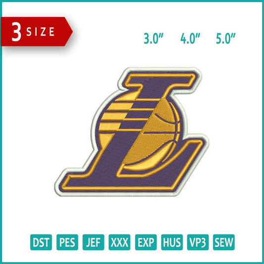 Laker Logo Embroidery Design Files - 3 Size's