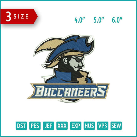 Charleston Southern Buccaneers Football Logo Embroidery Design Files - 3 Size's