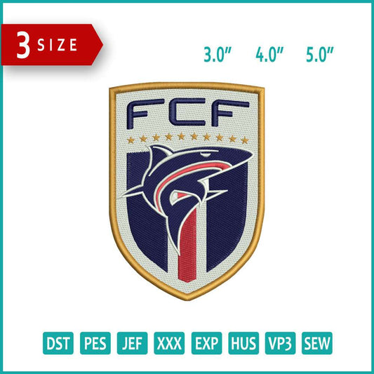 Fédération du Cap-Vert de  Football Logo Embroidery Design Files - 3 Size's