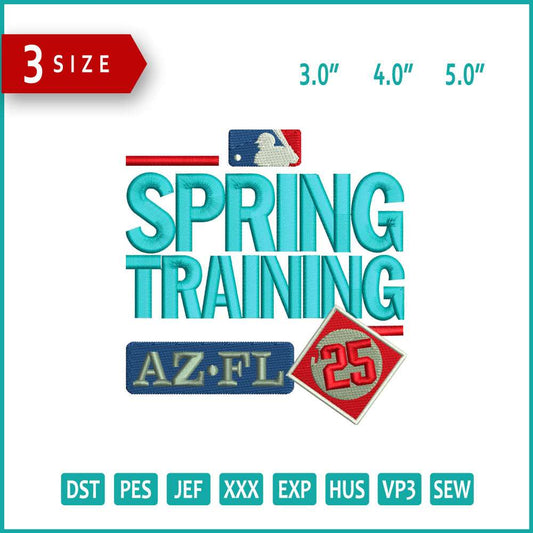 Spring Training 25 Logo Embroidery Design Files - 3 Size's