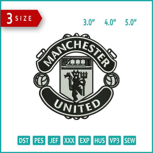 Manchester United Logo Embroidery Design Files - 3 Size's