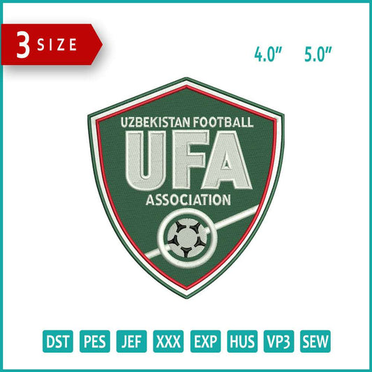 Uzbekistan Football Logo Embroidery Design Files - 3 Size's