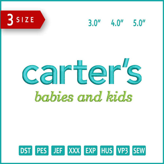 Carter's Logo Embroidery Design Files - 3 Size's