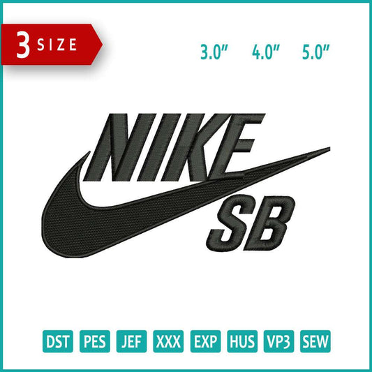 Nike SB Logo Embroidery Design Files - 3 Size's