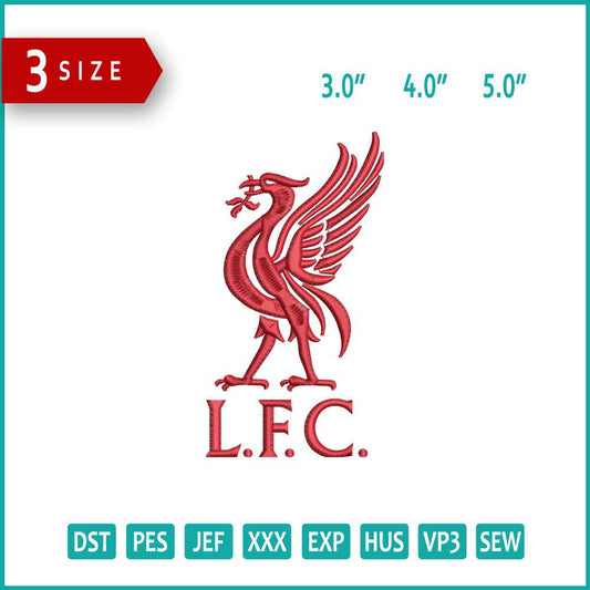 Liverpool FC Logo Embroidery Design Files - 3 Size's